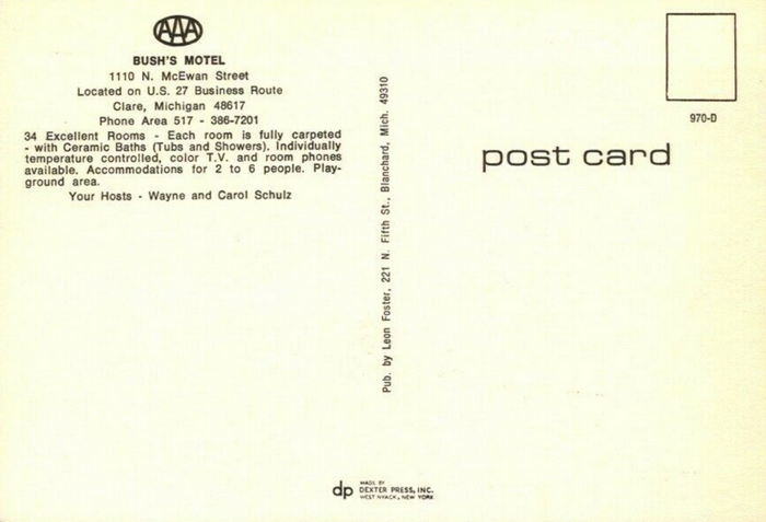 Bushs Motel - Old Postcard (newer photo)